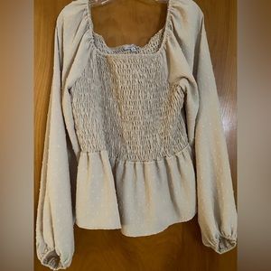 White Birch xl cream/tan shirt